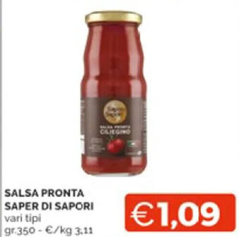 Mercatò SALSA PRONTA SAPER DI SAPORI vari tipi gr.350 offerta