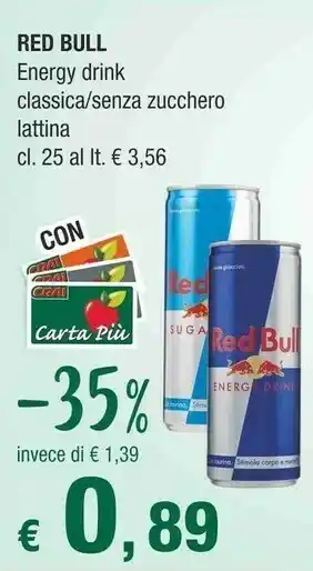 Crai Red bull Senza Zuccheri Energy Drink offerta