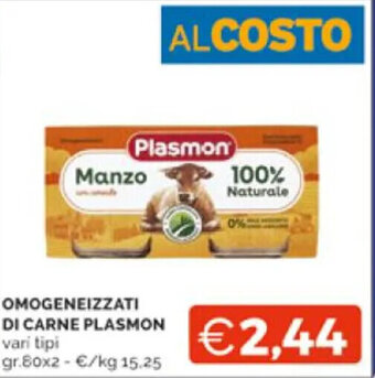 Mercatò OMOGENEIZZATI DI CARNE PLASMON vari tipi gr.80x2 offerta