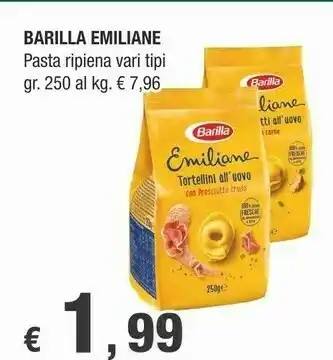 Crai Barilla Emiliane Tortelloni Con Funghi Porcini 250 G(ml) offerta