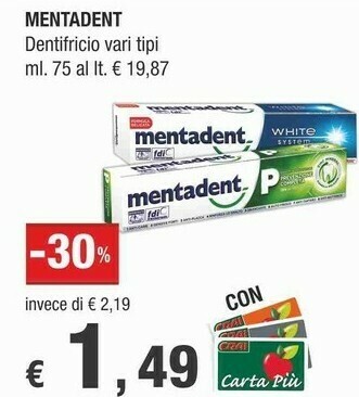 Crai Mentadent Dentifricio offerta