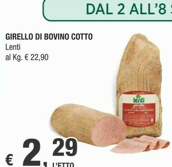Crai Lenti Girello Di Bovino Cotto offerta