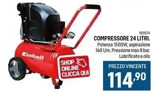 Cfadda Einhell compressore 24 litri offerta