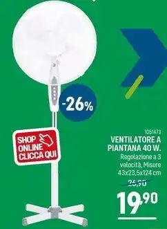 Cfadda Ventilatore a piantana 40 w offerta