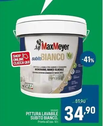 Cfadda Maxmeyer pittura lavabile subito bianco offerta