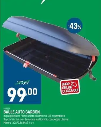 Cfadda Baule auto carbon offerta
