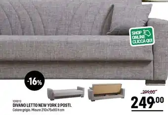 Cfadda Divano letto new york 3 posti offerta