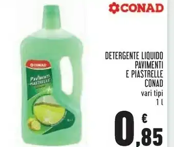 Conad Conad Detergente Liquido Pavimenti E Piastrelle Al Limone 1000ml offerta