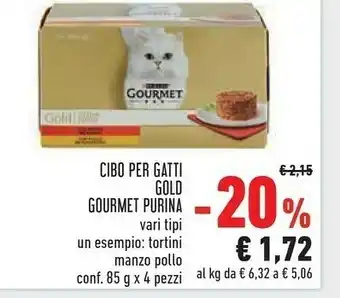 Conad Purina Gourmet Gold Cibo Per Gatti Tortini Con Manzo E Pollo 85g offerta