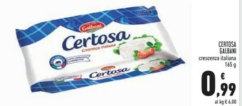 Conad Galbani Certosa Crescenza 165 G(ml) offerta