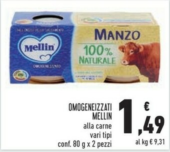 Conad Mellin Omogeneizzati Alla Carne offerta