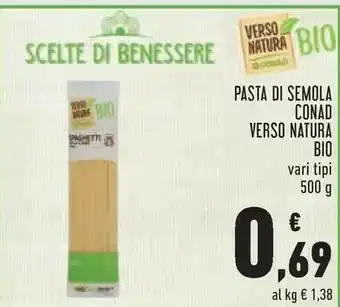 Conad Conad Verso Natura Bio Pasta Di Semola offerta