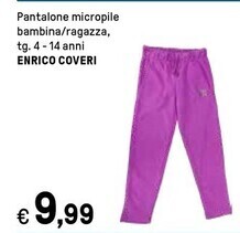 Iper La Grande Enrico coveri pantalone micropile bambina, tg . 4-14 anni offerta