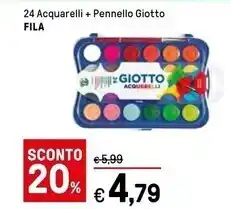 Iper La Grande Fila acquarelli + pennello giotto offerta