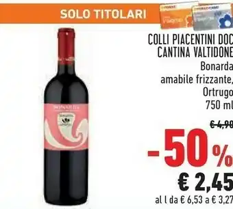 Conad Colli Piacentini - Bonarda DOC Amabile 750 G(ml) offerta