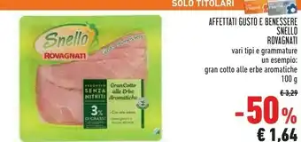 Conad Rovagnati Affettati Gusto E Benessere Snello offerta