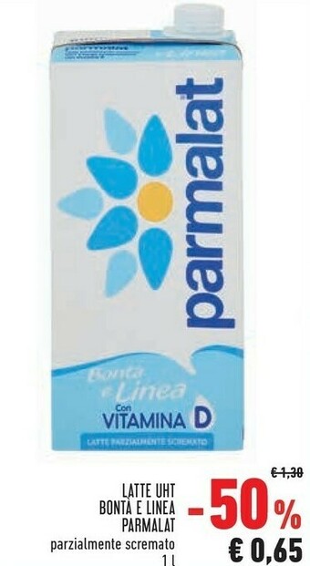 Conad Parmalat Bontà E Linea Latte Parzialmente Scremato 1000 G(ml) offerta