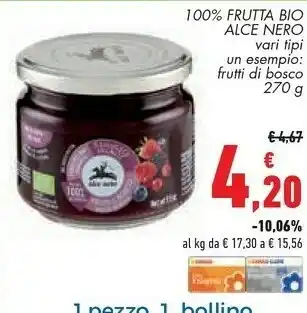 Conad Alce Nero Frutti Di Bosco 270 G(ml) offerta