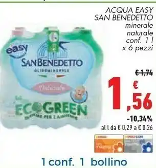 Conad San Benedetto Acqua Minerale Naturale Progetto Ecogreen 1000 G(ml) offerta