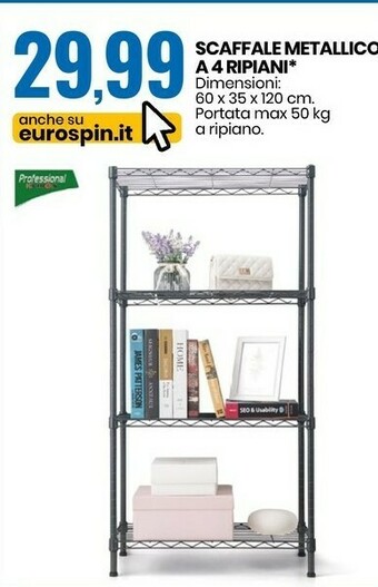 Eurospin Scaffale Metallico A 4 Ripiani offerta