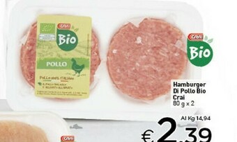 Crai Crai Hamburger Di Pollo Bio offerta