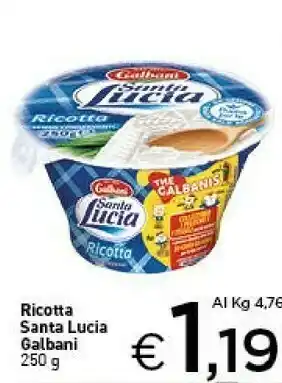 Crai Galbani Ricotta Santa Lucia 250 G(ml) offerta