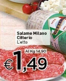 Crai Citterio Salame Milano offerta