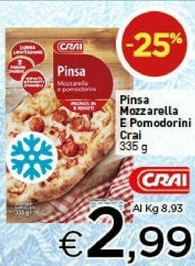 Crai Crai Pinsa Mozzarella E Pomodorini offerta