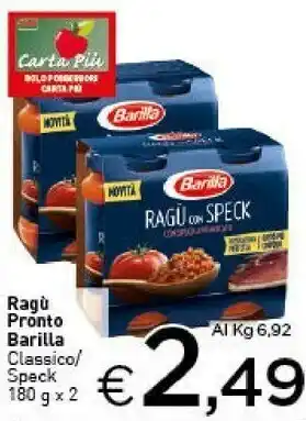 Crai Barilla Ragù Pronto Classico offerta