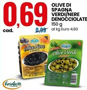 Eurospin Varia Gusto - Olive Verdi Di Spagna/ Nere Denocciolate 150 G offerta