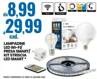 Eurospin Lampadine LED Wi-Fi/ Presa Smart/ Kit Striscia LED Smart offerta