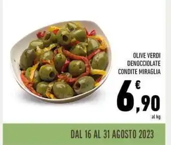 Conad OLIVE VERDI DENOCCIOLATE CONDITE MIRAGLIA offerta