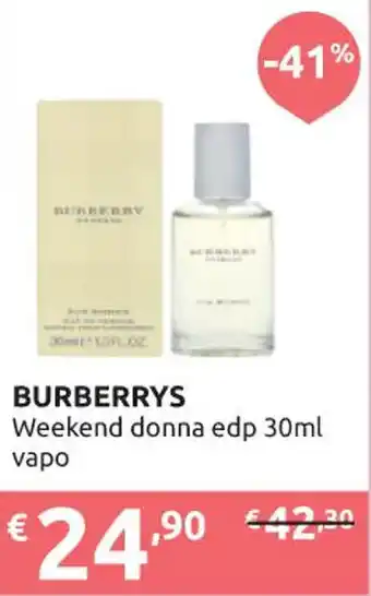 Ipersoap BURBERRYS Weekend donna edp 30ml vapo offerta