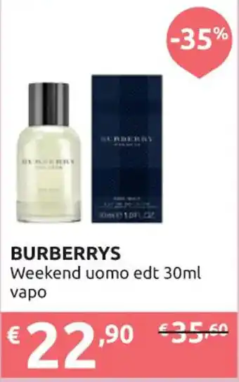 Ipersoap BURBERRYS Weekend uomo edt 30ml vapo offerta