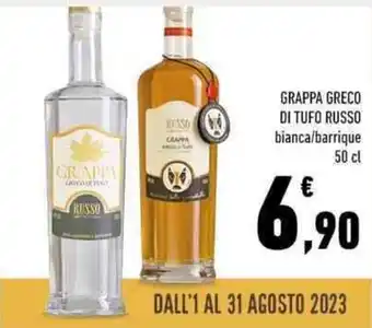 Conad GRAPPA GRECO DI TUFO RUSSO bianca/barrique 50 cl offerta