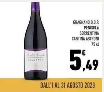 Conad GRAGNANO D.O.P. PENISOLA SORRENTINA CANTINA ASTRONI 75 cl offerta