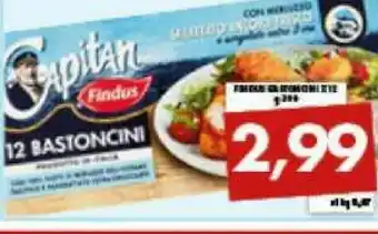 Gros Findus Findus - 12 Bastoncini con 100% Filetti di Merluzzo 300 g(ml) offerta