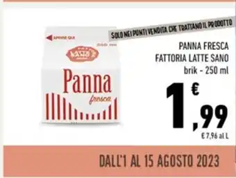 Conad PANNA FRESCA FATTORIA LATTE SANO brik - 250 ml offerta
