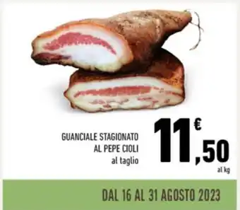 Conad GUANCIALE STAGIONATO AL PEPE CIOLI al taglio offerta