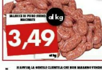 Gros Salsicce Di Suino offerta