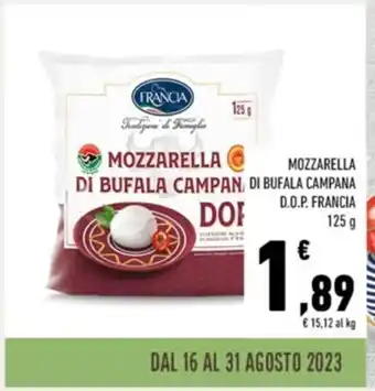 Conad MOZZARELLA DI BUFALA CAMPAN, DI BUFALA CAMPANA D.O.P. FRANCIA 125 g offerta
