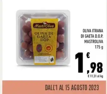 Conad OLIVA ITRANA DI GAETA D.O.P. MASTROLIVA 175 g offerta