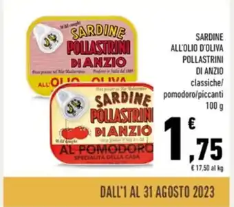 Conad SARDINE ALL'OLIO D'OLIVA POLLASTRINI DI ANZIO 100 g offerta