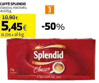 Coop CAFFÈ SPLENDID classico, macinato, 4x225g offerta