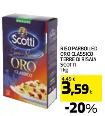 Coop RISO PARBOILED ORO CLASSICO TERRE DI RISAIA SCOTTI 1 kg offerta