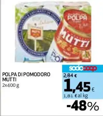Coop POLPA DI POMODORO MUTTI 2x400 g offerta