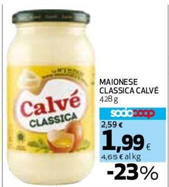 Coop MAIONESE CLASSICA CALVÉ 428 g offerta