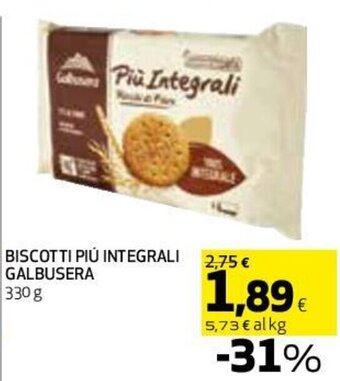 Coop BISCOTTI PIÙ INTEGRALI GALBUSERA 330 g offerta