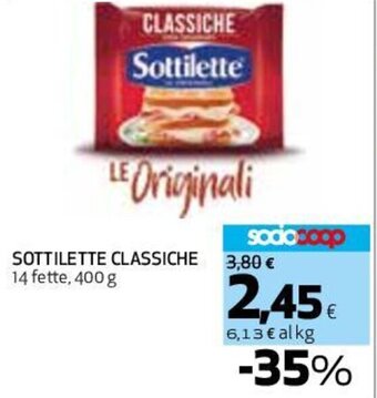 Coop SOTTILETTE CLASSICHE 14 fette, 400 g offerta