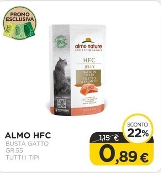 Arcaplanet Almo hfc busta gatto gr.55 tutti i tipi offerta